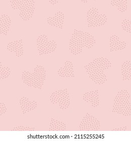 Seamless pattern of bubbles and hearts in pastel tones. Vector illustration, digital background, surface design