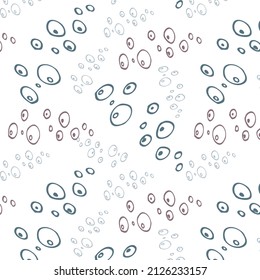 Seamless pattern with bubles in marine theme