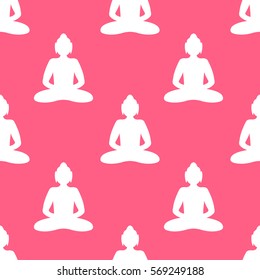 seamless pattern. Buddha. vector illustration