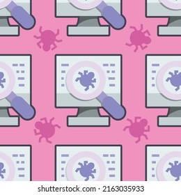 Seamless pattern bug detector icon