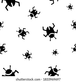 seamless pattern with bug on white background