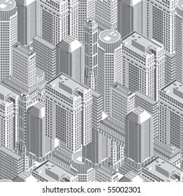 Seamless pattern with buildings