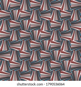 Seamless pattern with bulge horizontal and vertical colored segments