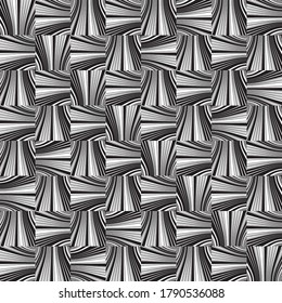 Seamless pattern with bulge horizontal and vertical black segments