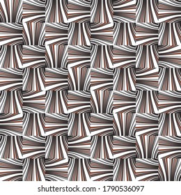 Seamless pattern with bulge horizontal and vertical colored segments