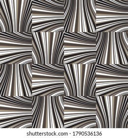 Seamless pattern with bulge horizontal and vertical colored segments