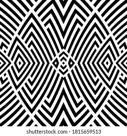 Seamless pattern with bulge oblique black bands