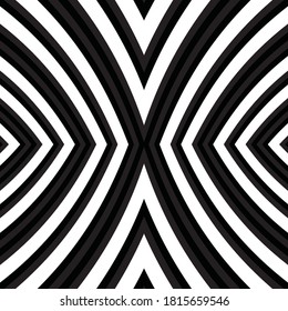 Seamless pattern with bulge oblique black bands