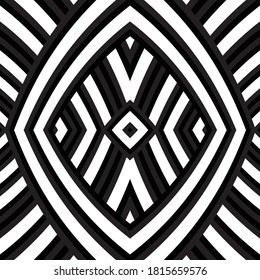 Seamless pattern with bulge oblique black bands