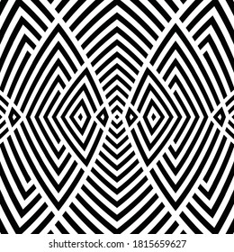 Seamless pattern with bulge oblique black bands