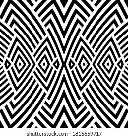 Seamless pattern with bulge oblique black bands
