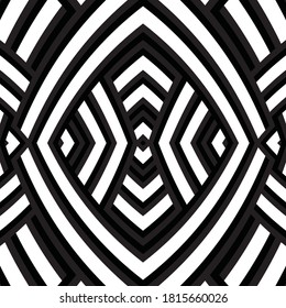 Seamless pattern with bulge oblique black bands