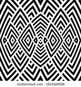Seamless pattern with bulge oblique black bands