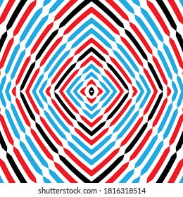 Seamless pattern with bulge oblique colored bands