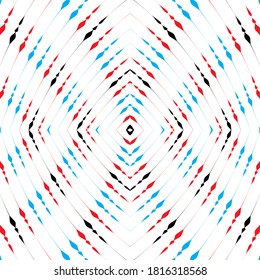Seamless pattern with bulge oblique colored bands