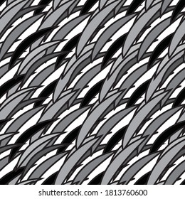 Seamless pattern with bulge oblique gray bands