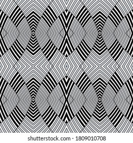 Seamless pattern with bulge oblique silver gray  bands