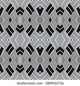 Seamless pattern with bulge oblique silver gray  bands