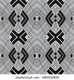 Seamless pattern with bulge oblique silver gray  bands