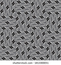 Seamless pattern with bulge oblique silver gray bands