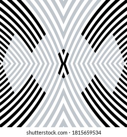 Seamless pattern with bulge oblique silver gray bands