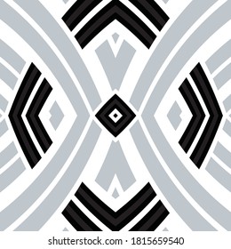 Seamless pattern with bulge oblique silver gray bands