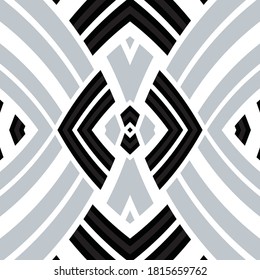 Seamless pattern with bulge oblique silver gray bands