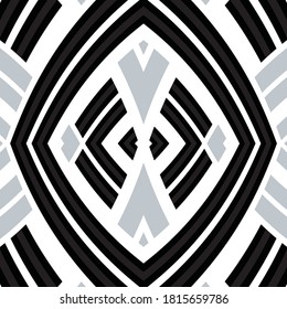 Seamless pattern with bulge oblique silver gray bands