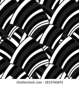 Seamless pattern with bulge oblique white bands