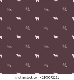 Seamless pattern of bull. Domestic animals on colorful background. Vector illustration for textile prints, fabric, banners, backdrops and wallpapers.