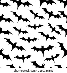 
Seamless pattern with a bunch of bats, Halloween themes