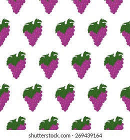 Seamless pattern with bunch of grapes. Vector illustration