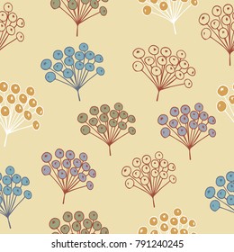 
Seamless pattern with bunches of berries vector illustration