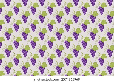 Seamless pattern with bunches of grapes. Vector illustration.