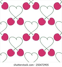 seamless pattern bunches Love cherry. vector  illustration.