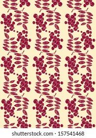 Seamless pattern with bunches of rowan