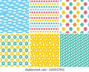 Seamless Pattern bundle Digital Paper. All main elements are easily editable and customizable Without Losing Resolution. Perfect for creating: Fabric Print, scrapbooks, papercraft, print design  More