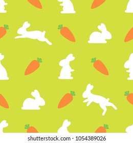 Seamless pattern: bunnies and carrots