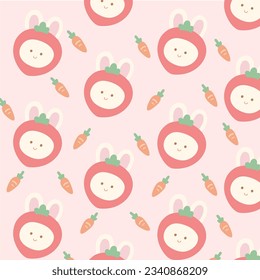 seamless pattern with bunnies and carrots