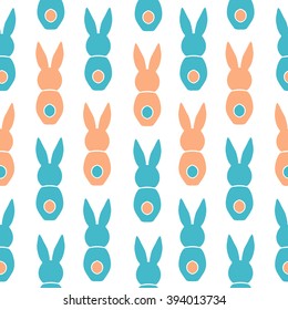 Seamless pattern with bunnies, vector design illustation Happy Easter holiday symbol.