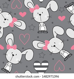seamless pattern with bunny, Easter bunny vector illustration