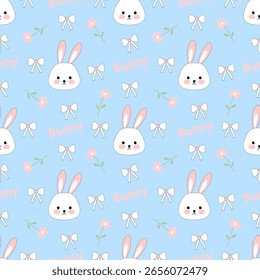 seamless pattern with bunny, fabric patterns, gift wrapping paper, notebook cover, phone case 