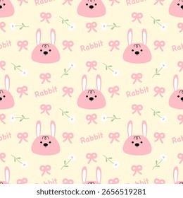 seamless pattern with bunny, fabric patterns, gift wrapping paper, notebook cover, phone case 