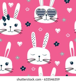 seamless pattern with bunny, Happy Easter pattern, wrapping paper vector illustration