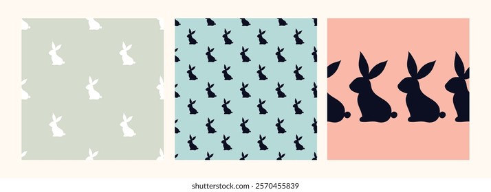 Seamless Pattern with Bunny.  Lovely Hand Drawn Nursery. Can be used for wallpaper, pattern fills, web page background,textile, postcards. Vector. 