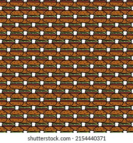 Patrón sin inconvenientes con los iconos de la hamburguesa. Fondo de hamburguesa de color. Ilustración de la carga vectorial de Doodle