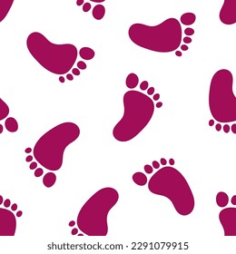 Seamless pattern with burgundy human feet
