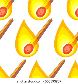 Seamless pattern of the burning matches