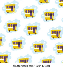 Seamless pattern with bus perfect for wrapping paper