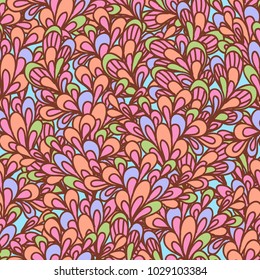 Seamless pattern with bushy leaves vector illustration